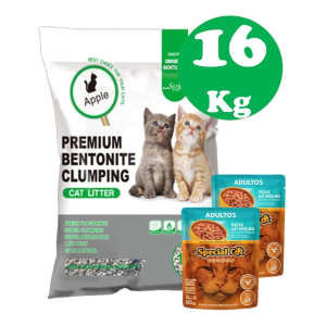 Arena Aglomerante Aroma Manzana 16 Kg + Regalo