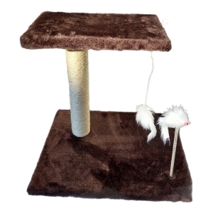 Rascador Xl Para Gato 2 Niveles + Cuerda Y Resorte Con Raton