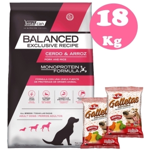 Vitalcan Balanced Perro Adutlo Cerdo Y Arroz 15 Kg + Regalo