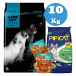 Three Cats Castrado Bola De Pelo Super Premium 10 Kg +regalo