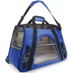 Bolso Transportador Tela Reflectivo C/corderito Perro Y Gato