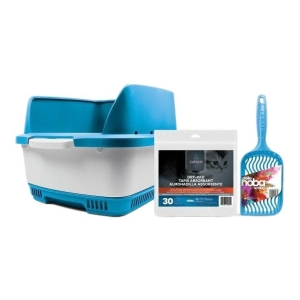 Kit Sanitario Para Gato Cateco Con Filtro Aireador Y Tapetes