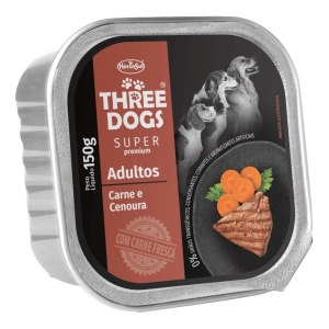 Pate Perro Three Dogs Adulto Carne Y Zanahoria 150gr