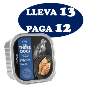 Pate Perro Three Dogs Super Premium Cachorro 150gr X 12 Un