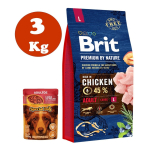 Brit Premium Adulto L Raza Grande 45% Pollo 3 Kg + Regalo