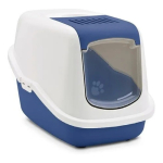 Arenero Nestor Grande Gato Cubierto Con Tapa 56x39x38 Cm Color Azul Nordico
